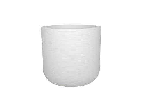 EDA Pot de Fleurs Rond en Plastique Graphit Up Blanc cérusé - Ø 40 cm