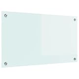 Tomostar Crédence de Cuisine en Verre, Fond de Hotte Protection Contre éclaboussures Dosseret de Cuisine Blanc 70x40 cm Verre trempé