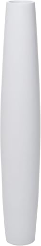 VIVANNO Bodenvase Standvase f. Deko-Zweige Fiberglas Weiß Matt ISONDRA 80