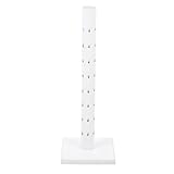 WATIIFUFU Soporte Cilíndrico para Piruletas de Madera Color Claro, Base Cuadrada Orificios Redondos, Expositor Giratorio 360° para Decoración y Exhibición en Fiestas, Accesorio para Eventos