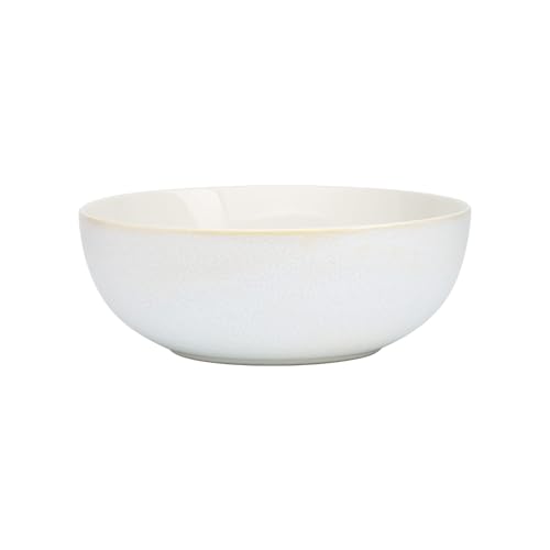 Ritzenhoff & Breker Laredo Servierschale, 23 cm, Runde Schüssel mit braunem Rand, Skandinavisches Design mit Reaktivglasur, Steinzeug, Beige