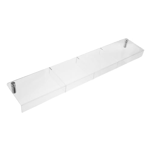 Sosoport Portafolletos Acrílico Montado en Pared con 4 Compartimentos, Estante Transparente 47x9x3 Cm para Folletos y Menús, Soporte Organizador para Oficina, Hogar y Tienda