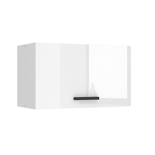 Belini Hängeschrank Küche, Küchenschränke SGP. Breite 60 cm. Oberschrank mit 1 Tür, Küchenhängeschränke, Wandschrank Hängend, Weiß Hochglanz