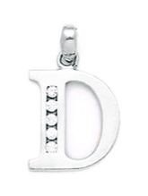 K14ホワイトゴールドキュービックジルコニアスモール頭文字Dペンダント-措置14x9mm - 14インチ K14ホワイトゴールドキュービックジルコニアスモール頭文字Dペンダント-措置14x9mm - 14インチ