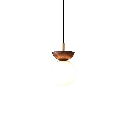 Lustre en verre et noyer TYKHGFS pour un éclairage rétro raffiné du salon