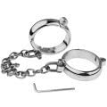 Edelstahl Handschellen und Fußfesseln mit Kette, Metall Bondage Set für Slave Spiele, Rollenspiel, Fetisch und erotische Sexspielzeuge für Männer, Frauen und Paare (Männlich, Füße)