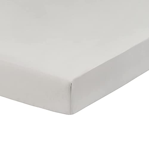 Image of Everyday Kids Fitted Crib Sheet, 100% Soft Breathable Microfiber Baby Sheet, Fits Standard Size Crib Mattress 28in x 52in, Gray Nursery Sheet