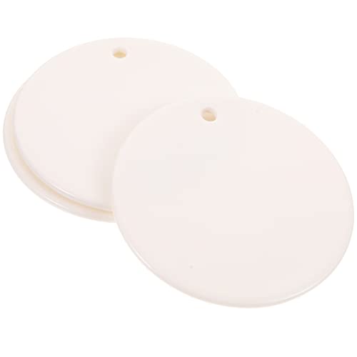 DIYEAH Colgantes De Cerámica Artesanales Diy 3 Piezas, Etiquetas Colgantes Blancas Para Decoración Del Hogar y Oficina, Accesorio Pintado a Mano Adecuado Para Manualidades y Festivales