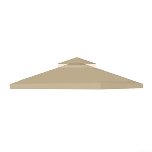 Toldo de repuesto de 10 x 10 pies para pérgola al aire libre con tela de poliéster 300D con estructura de protección UV de doble capa (amarillo arena)