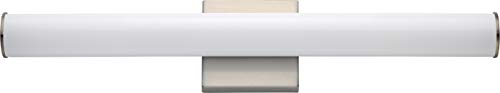 Image of Maxim Lighting Rail 24 inch Bath Vanity Light | Satin Nickel Aluminum Finish | Transitional Indoor Light Fixture | Ideal for Bathrooms & Powder Rooms | Dimmable Damp Rated | 52102SN