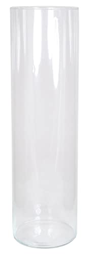 INNA-Glas Florero cilíndrico de Suelo Sanya Ocean de Vidrio, Transparente, 70 cm, Ø 19,5 cm - Jarrón Decorativo