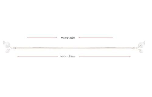 Miniatura 3 de Barra De Cortina Extensible Doble De Metal Vintage Blanca Minimalista Para Dormitorio Circulos De 120-210 Cm Circulos