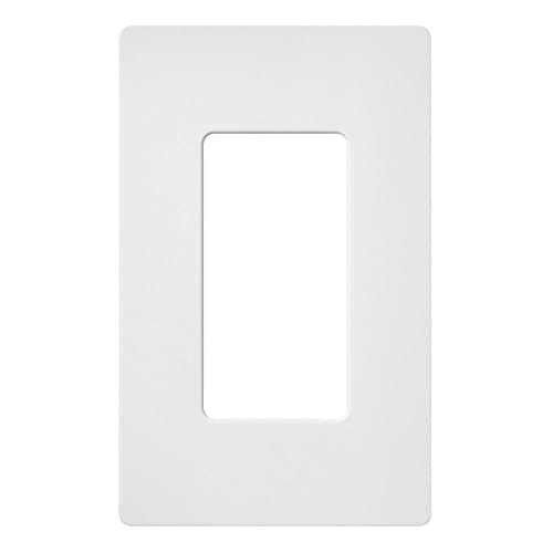 Lutron Claro Light Switch Cover Plate, 1 Gang Wallplate, for Decorator Light Switches, Rocker Light Switch Cover, Outlet Cover, Screwless Switch Plate Cover, Satin, SC-1-SW, Snow