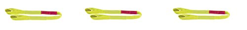 Liftall EE2601DTX2 Polyester Web Sling, 2-ply, Eye and Eye, Twisted Eye, 1