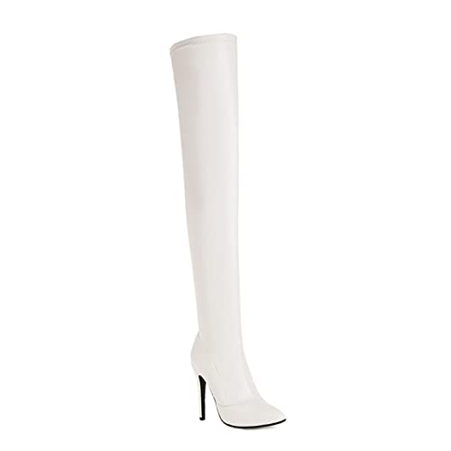 Bottes au genou pour femmes automne hiver bout pointu talon haut aiguille