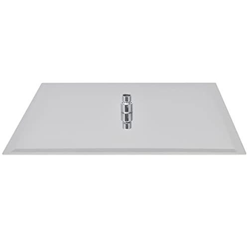 Generico Testa Doccia a Pioggia in Acciaio Inossidabile 50x50cm Quadrata,Prodotti idraulici,Ferramenta per la riparazione di impianti idraulici,Componenti doccia,Soffioni doccia,Argento,3.57 KG,142163
