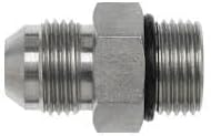 Single 1/2" Male JIC to 1/2" O-Ring Hydraulic Adapter | Steel JIC 37° Flare to O-Ring Boss (ORB) Connector | Hydraulic Hose & Tube Fitting for Off-Road, Farm, Industrial & Heavy Equipment