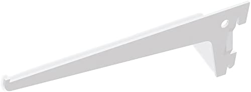 Équerres d'étagère pour rail simple perforation contre les fixations instables, pas 50mm blanc - 5