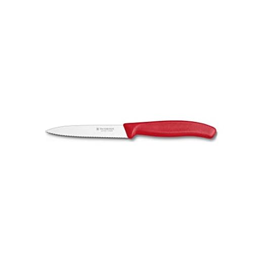 Victorinox 6.7731US1 4 Inch Swiss Classic Paring Knife with Serrated Edge, Spear Point, Red, 4"
