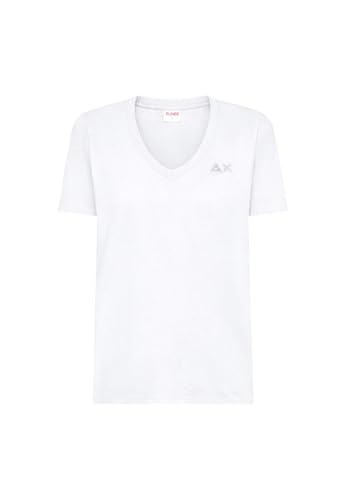 T-shirt blanc SUN68 T36234 anti-déformation et opaque pour homme