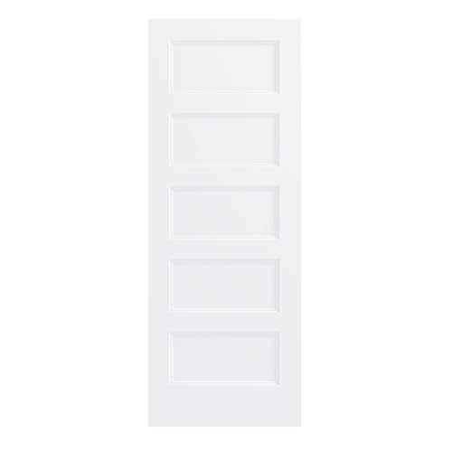 Image of JUBEST 30 inchx80 inch 5-Panel Shaker Style White Primed Hollow Core Interior Molded Door Slab, NOT Pre-drilled and NOT Included Hardware, Pre-Assembled Interior Door for Pantry, Laundry, Closet