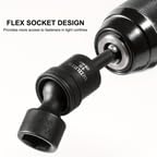 Image of WIILDIS 19pcs 3 /8 inch Drive Impact Socket Set with CR-MO Swivel Sockets, Flexible Wobble Design, Metric 8-22mm, 6-Point, Includes Extension Bars & Adapter