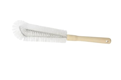 Cepillo de Limpieza 30cm, Limpia biberones. Cepillo escobilla para Limpiar Botellas, termos, jarrones y Vasos. Mango de Madera y cerdas de Nylon. Flexible y moldeable