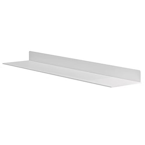 Estantería de exhibición flotante LED de metal para el hogar, almacenamiento decorativo iluminado, 80 x 20 x 6 cm, mantiene tu espacio limpio y elegante, color blanco