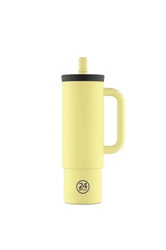 24Bottles Straw Cup - Gourde Isotherme avec Paille 800 ml, Citrus