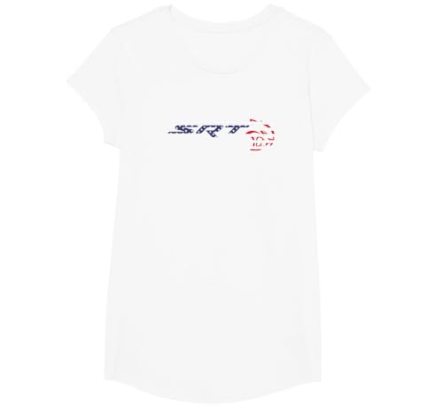 Dodge SRT Hellcat Stars and Stripes T-Shirt, Girls, White, Medium