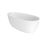 Jacuzzi SIGNATURE Acrylic Freestanding Bathtub, Soaking Sanctuary for Homes & Businesses, Universal Drain, 67' (L) x 31.5' (W) x 23.6' (H), Oval, White