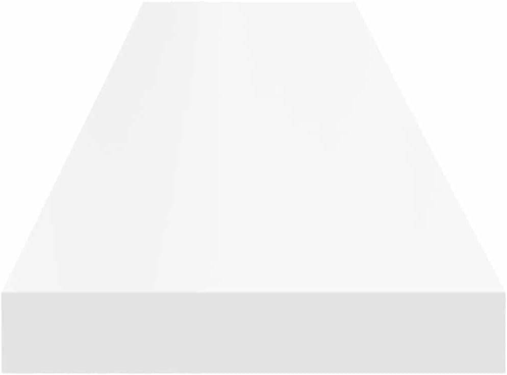 White Floating Wall Shelf, Modern Honeycomb MDF Wood, 47.2x9.3x1.5 Inch, Standard Wall Mounting for Living Room Decor, Bathroom, Bedroom