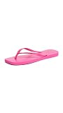Havaianas Women's Slim Square Logo Pop Up Sandals, Pink Flux, 7-8 Medium US