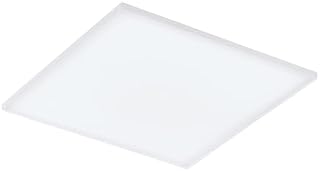 EGLO LED Deckenleuchte Turcona-B, Deckenlampe, Panel aus Metall und einer Kunststoff Leuchtfläche in Weiß, Küchenlampe, Flurlampe Decke, Wohnzimmerlampe warmweiß, L x B 43,7 cm
