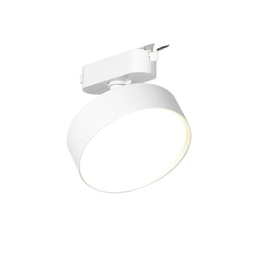 CKryzillix Focos Led Interior Techo,Riel Focos Foco LED de riel 10 W, CA 85-265 V, 2 cables, 3 fases, foco interior for tienda(10W 4000K,2 Wires White Body)