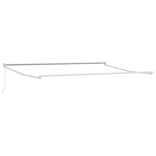 Auvent extensible bleu et blanc 4x2 m en polyester résistant aux intempéries