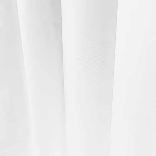 Frosty White PEVA Shower Curtain, Waterproof Bathroom Curtain Liner, Mildew Resistant Curtain with 12 Hooks - Image 4