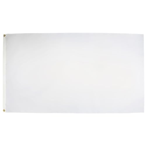 AZ FLAG - Drapeau Commissaire de course Blanc - 90x60 cm - Drapeau Véhicule Lent 100% Polyester Avec Oeillets Métalliques Intégrés - Pavillon 50 g