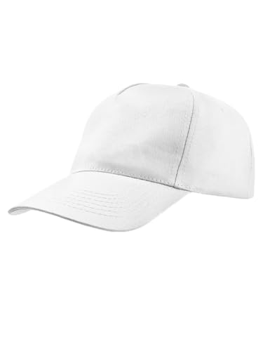 Mr. Gadgets Gorra unisex con visera, ajustable, 100 % algodón, para practicar béisbol, tenis, deporte y tiempo libre, Color blanco., Talla única