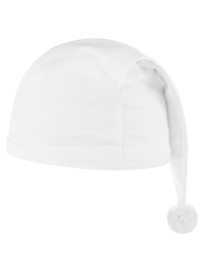 Das Kostümland Cappello per bambini con pompon | cotone – colore a scelta | Costume trasduttore di sonno per feste di carnevale compleanno bianco Taglia Unica