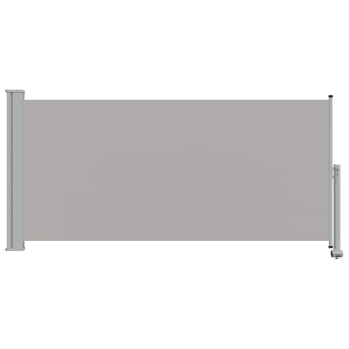 Store latéral extensible 120 x 300 cm gris en fer et polyester imperméable