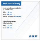 Etichette perforate 100 x 60 mm – per porta etichette 100 x 62 mm – da stampare su fogli DIN A4 (25 fogli da 8 etichette = 200 etichette 100 x 60 mm)