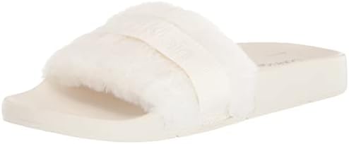 Calvin Klein Women's ANZEN Slide Sandal, Ivory 150, 6