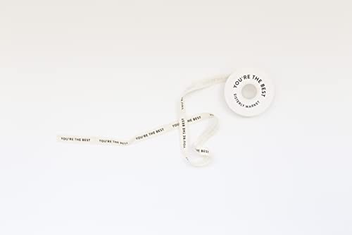 Sisterly Market Cotton Herringbone Custom Ribbon Natural 5/8'' X 10 Yards (5/8'', You're The Best) #TOP2