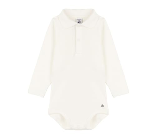 Petit Bateau Baby Jungen Langarm-Body mit Rollkragen, Weiss Marshmallow, 18...