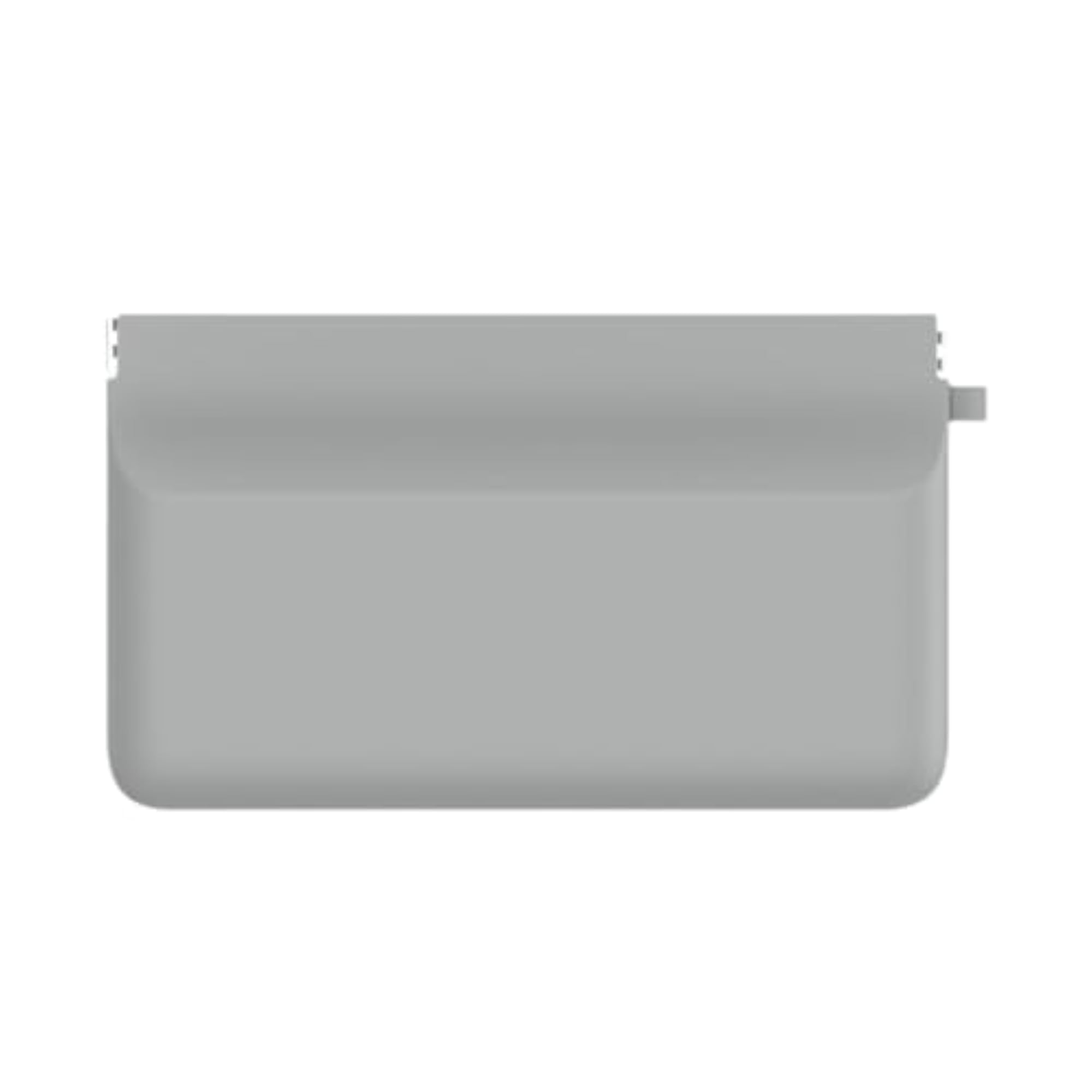 Small Gray Makeup Bag, Squeeze Top for Cosmetics