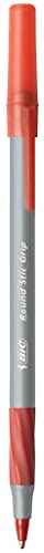Bic Corporation Gsmg11Rd Ultra Round Stic Grip Ballpoint Stick Pen Red Ink Medium Dozen
