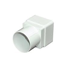 Square to Round Downpipe Adaptor, Black PVC, Push-fit Connection, Rainwater System Fitting (White)
