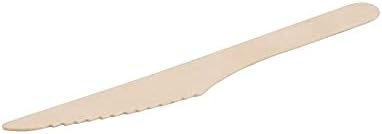 BIOZOYG Disposable knife wood 100 pieces 16.5cm | cutlery knife wood cutlery disposable organic disposable tableware wood knife disposable cutlery spreading knife wooden knife cutlery