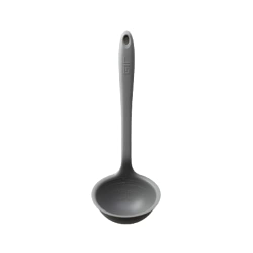 GIR: Get It Right Premium Silicone Ladle Serving Spoon - Non-stick Heat Resistant Seamless Kitchen Ladle for Soups, Stews, Dressings, and More - Ultimate, Gray
